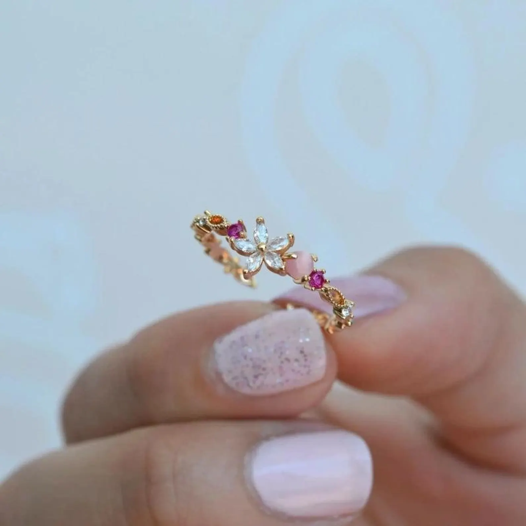Floral Open Ring | Støtt brystkreft