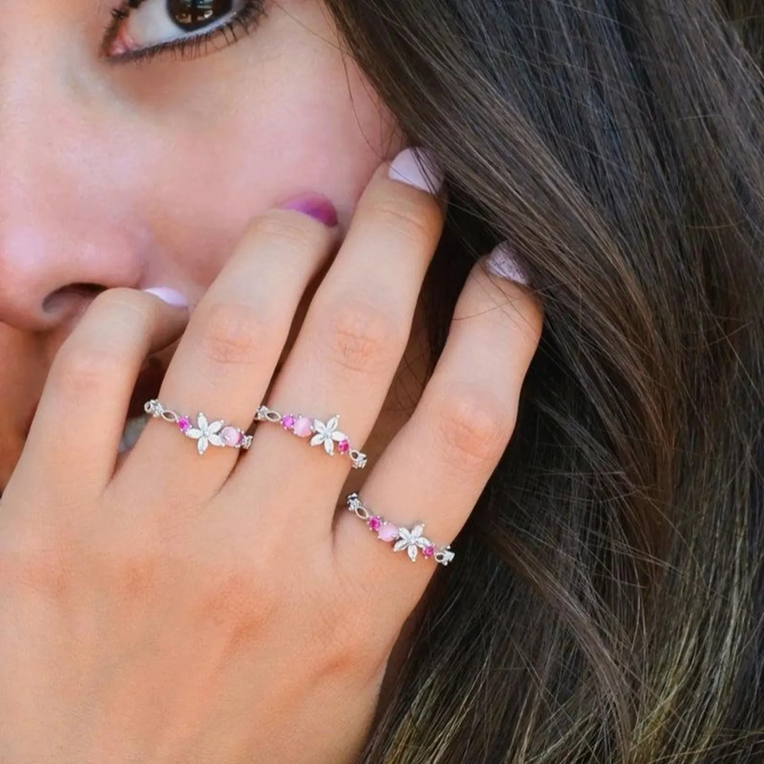 Floral Open Ring | Støtt brystkreft