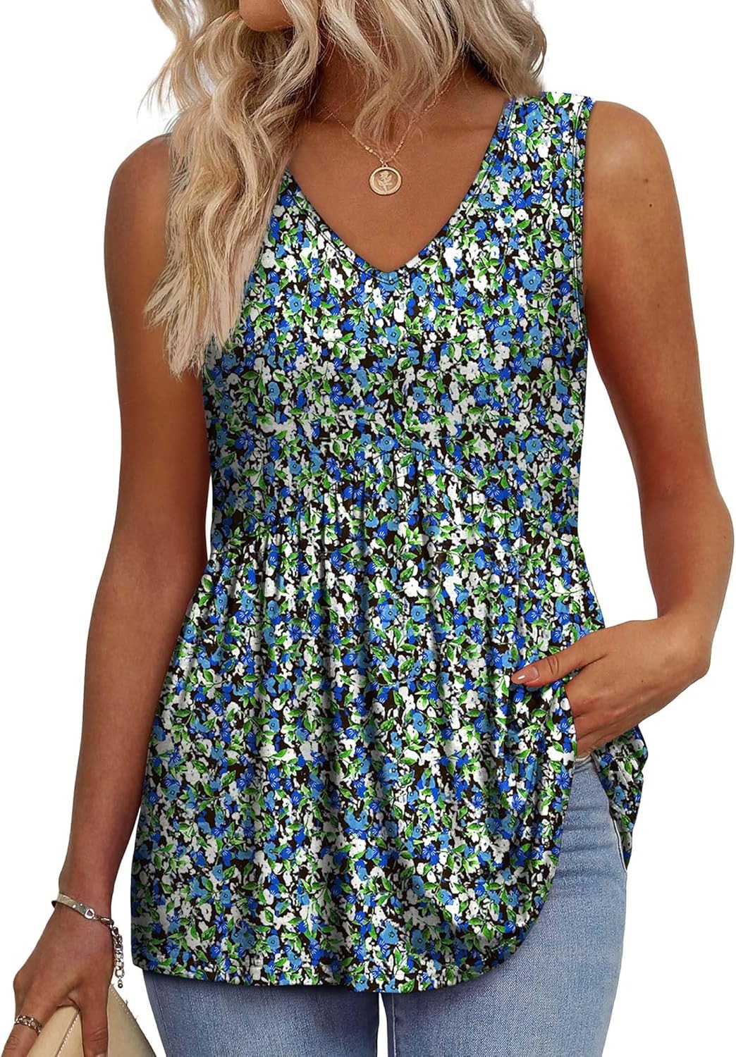 Maya™ - Blomstret peplum-tank