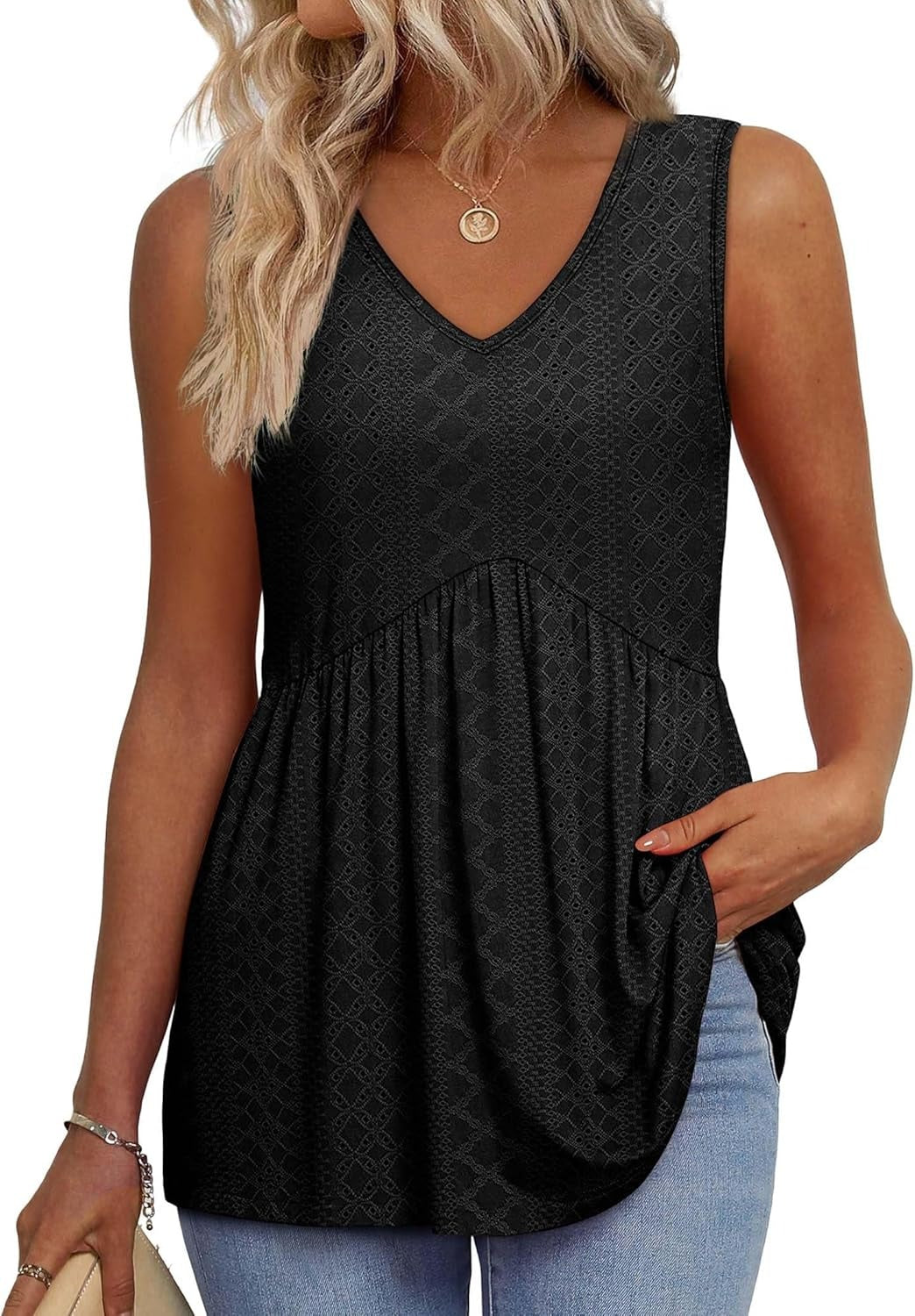Maya™ - Blomstret peplum-tank