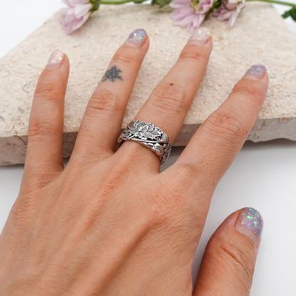 Symbolic Lotus Ring | Støtt brystkreft