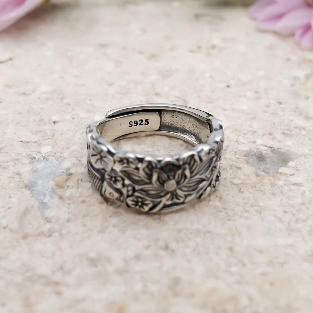 Symbolic Lotus Ring | Støtt brystkreft