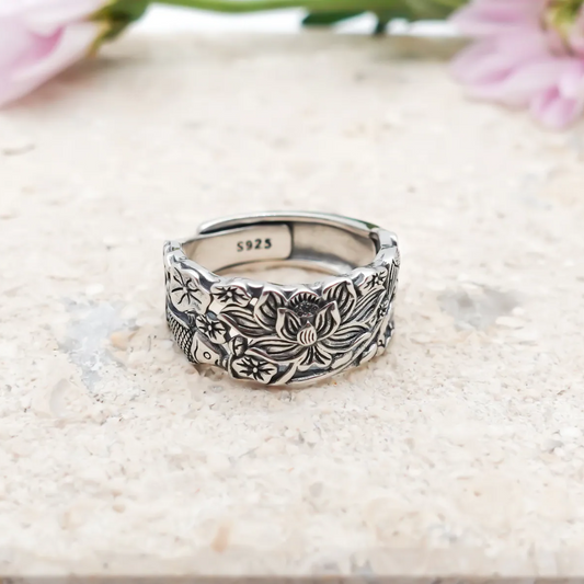 Symbolic Lotus Ring | Støtt brystkreft