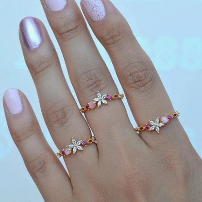 Floral Open Ring | Støtt brystkreft