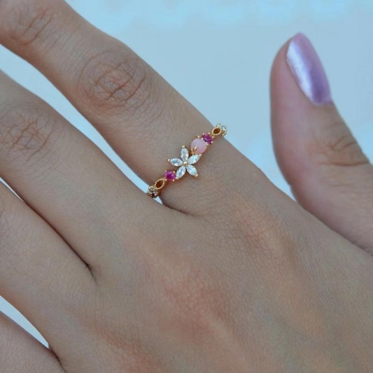 Floral Open Ring | Støtt brystkreft