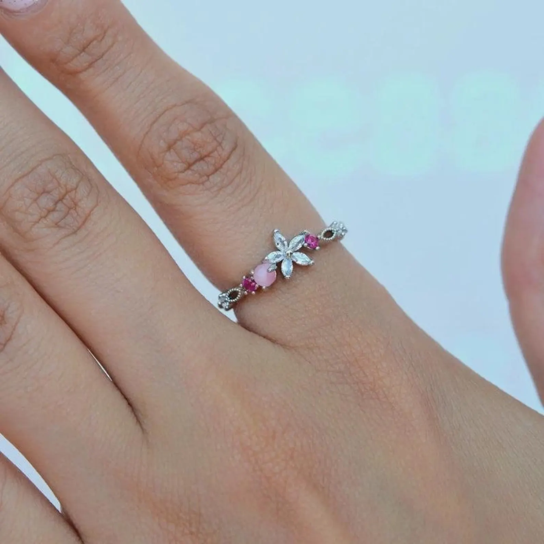 Floral Open Ring | Støtt brystkreft
