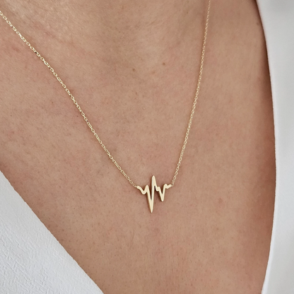 Heartbeat Line Necklace | Støtt brystkreft