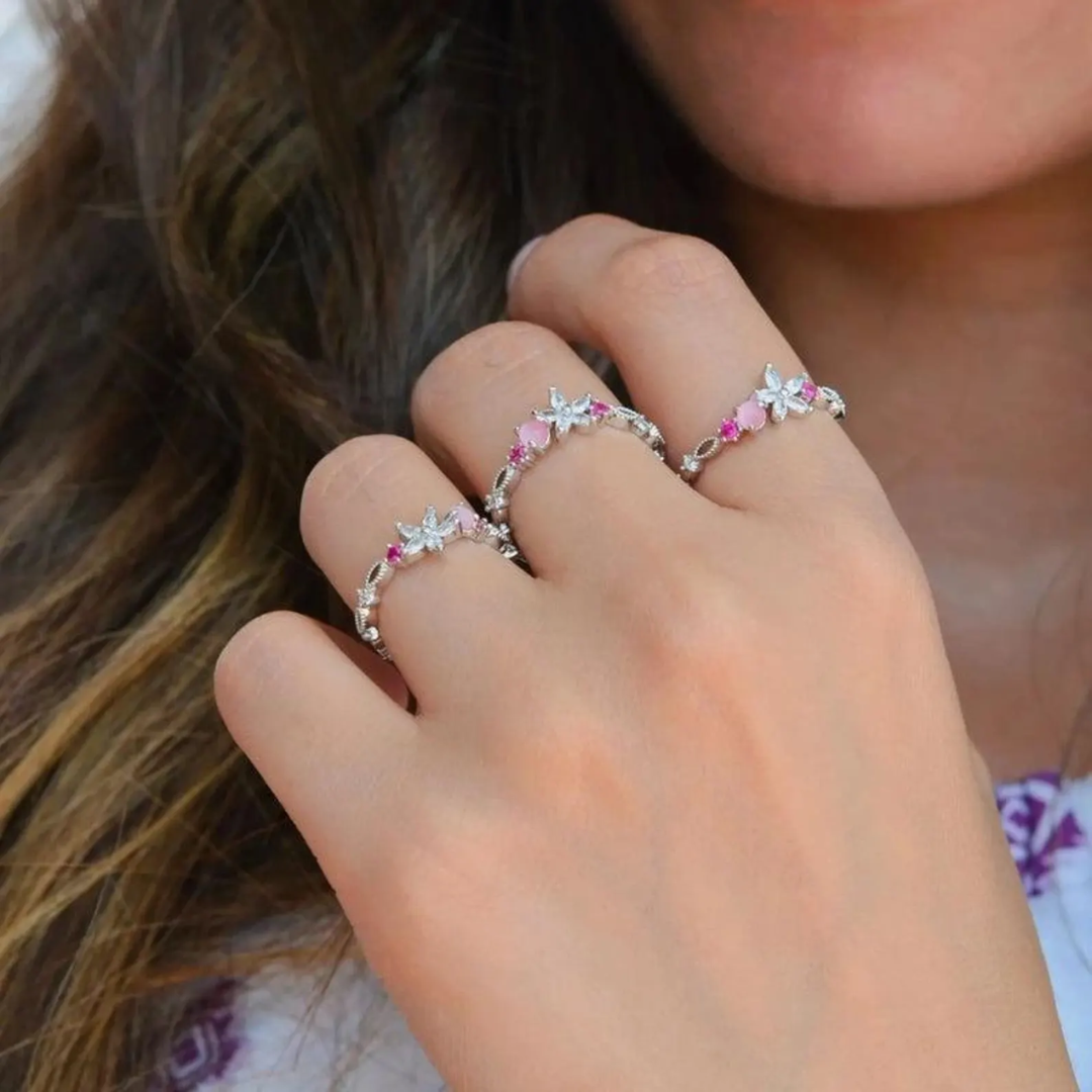 Floral Open Ring | Støtt brystkreft