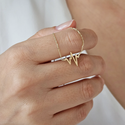 Heartbeat Line Necklace | Støtt brystkreft
