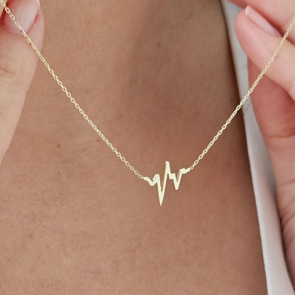 Heartbeat Line Necklace | Støtt brystkreft