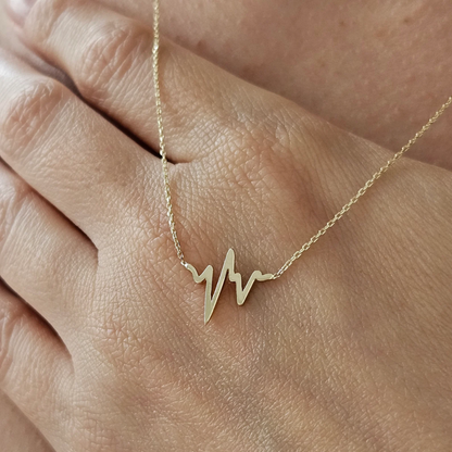 Heartbeat Line Necklace | Støtt brystkreft
