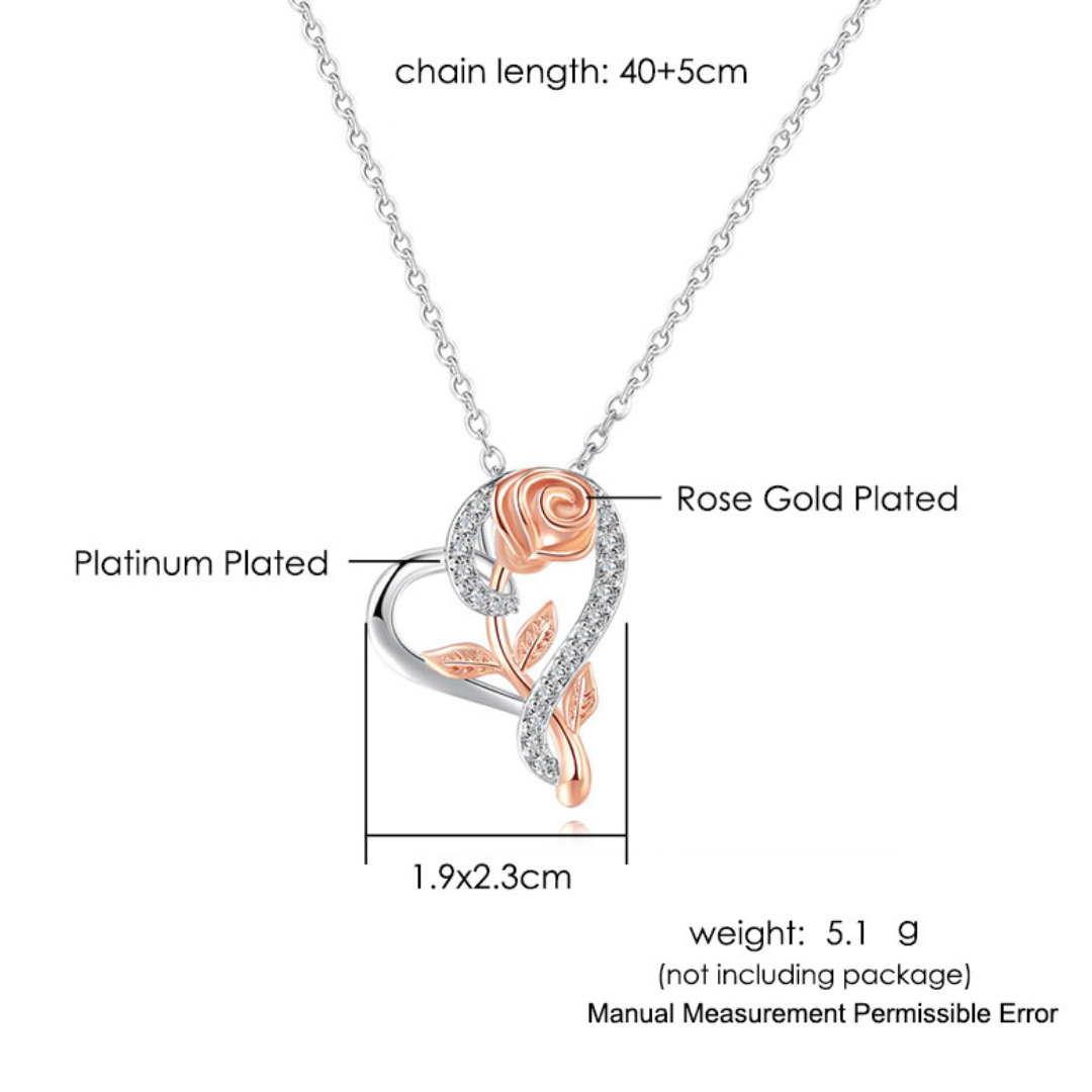 Heart Rose Necklace | Støtt brystkreft