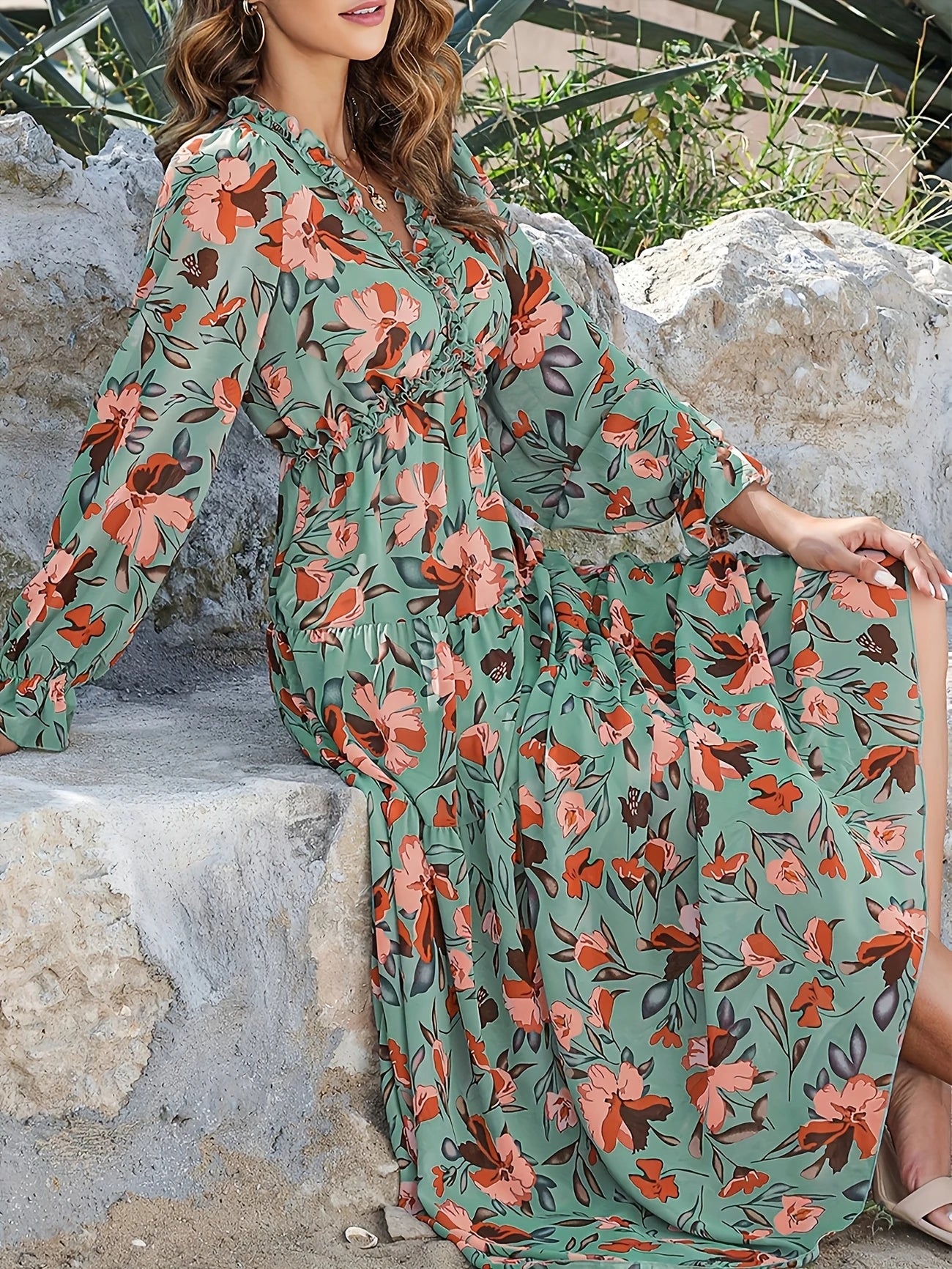 Maëlle™ - Elegant V-hals Maxi