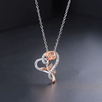 Heart Rose Necklace | Støtt brystkreft
