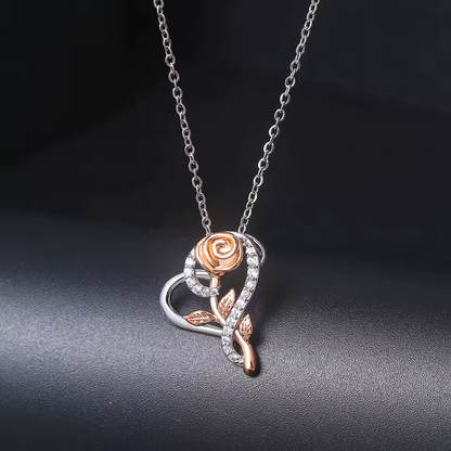 Heart Rose Necklace | Støtt brystkreft