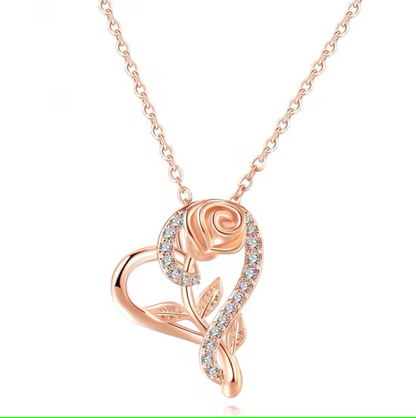 Heart Rose Necklace | Støtt brystkreft