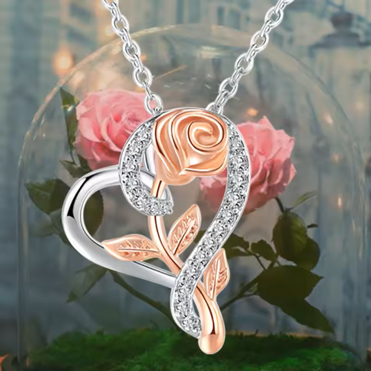 Heart Rose Necklace | Støtt brystkreft