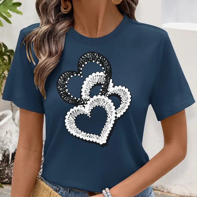 Triple Heart Shirt | Støtt brystkreft