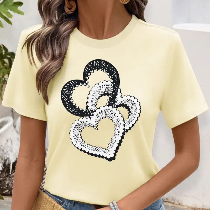 Triple Heart Shirt | Støtt brystkreft