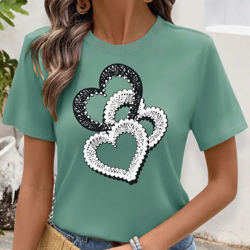 Triple Heart Shirt | Støtt brystkreft