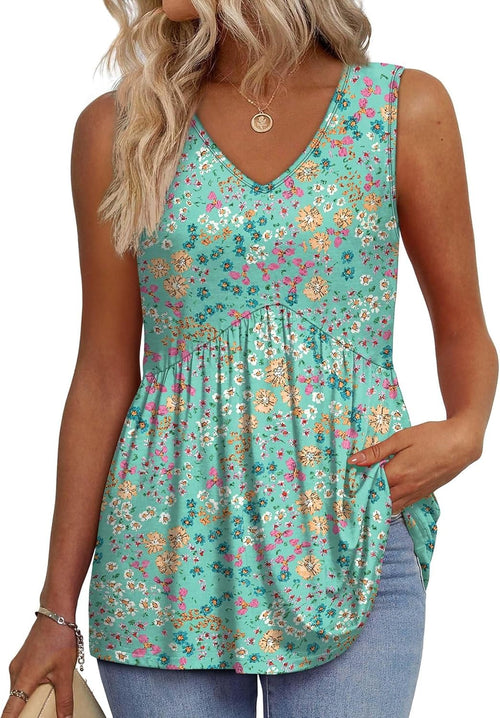 Maya™ - Blomstret peplum-tank