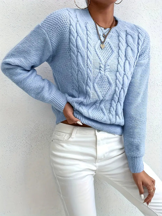 Harbor Weave Crew Sweater | Støtt brystkreft