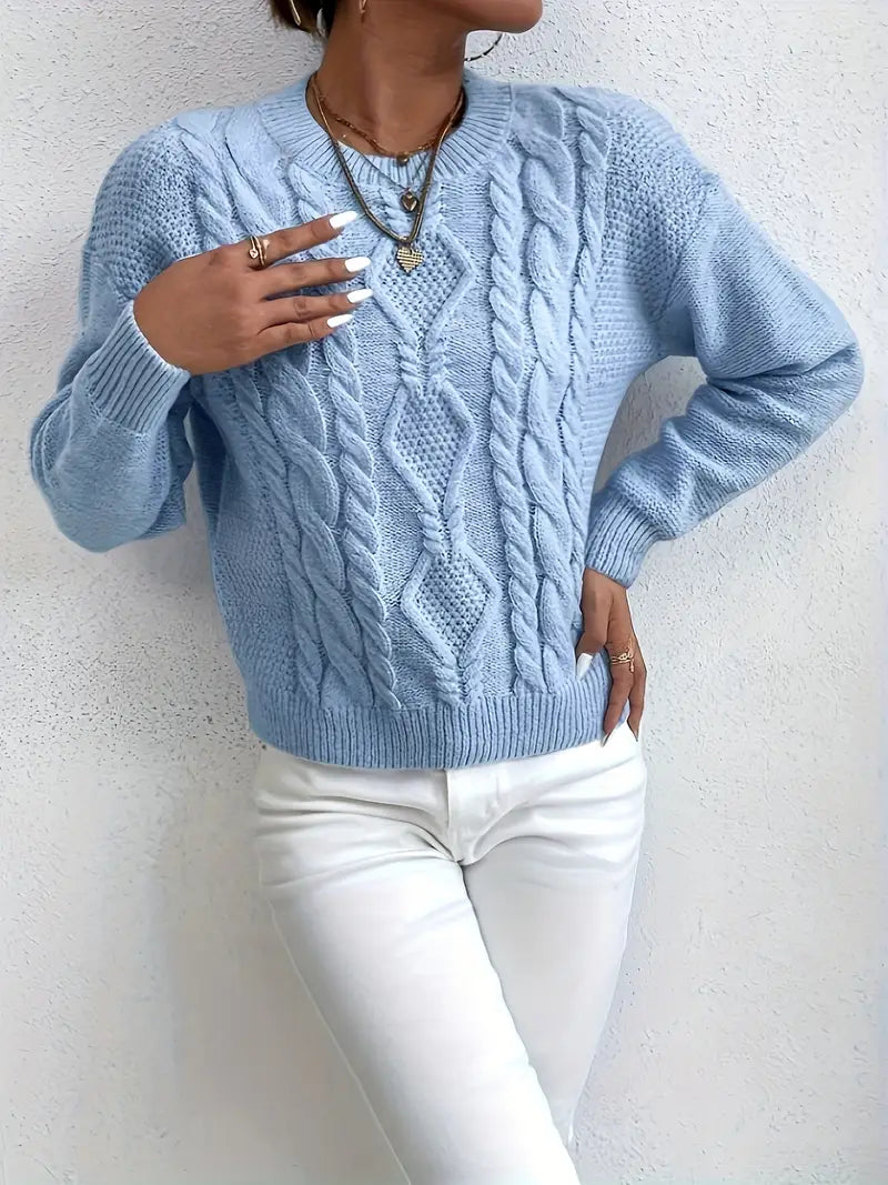 Harbor Weave Crew Sweater | Støtt brystkreft