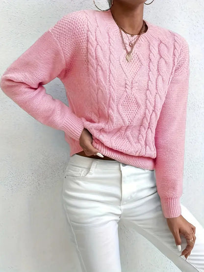 Harbor Weave Crew Sweater | Støtt brystkreft