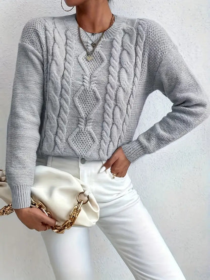 Harbor Weave Crew Sweater | Støtt brystkreft