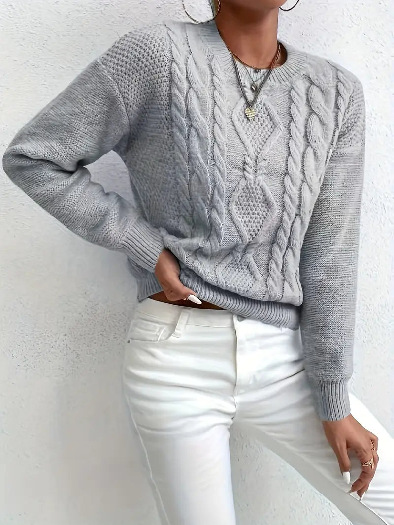 Harbor Weave Crew Sweater | Støtt brystkreft