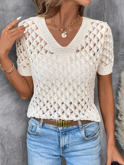 Lattice Luxe V-Neck Top | Støtt brystkreft