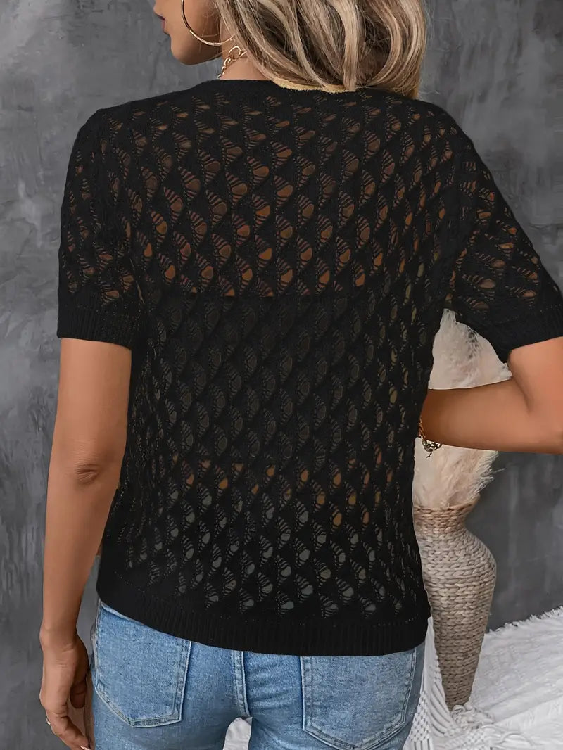Lattice Luxe V-Neck Top | Støtt brystkreft