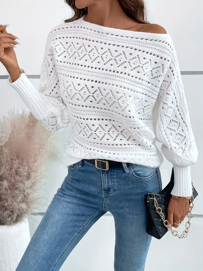 Chic Peek Knit Sweater | Støtt brystkreft