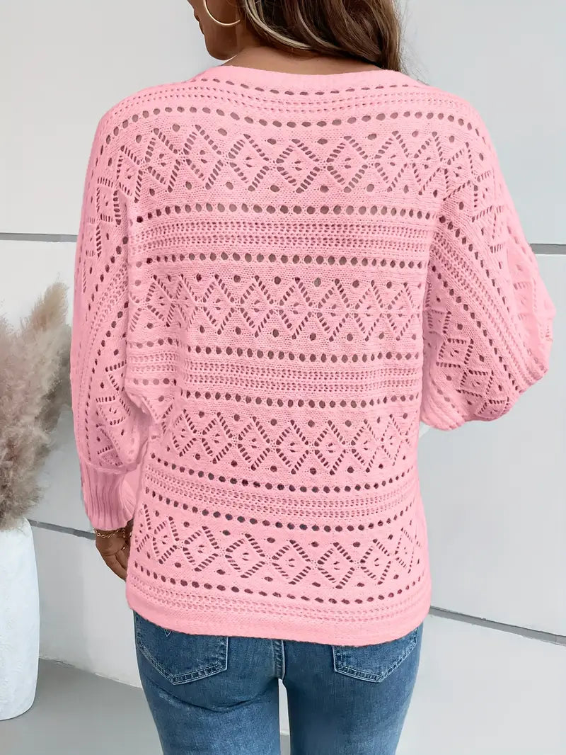 Chic Peek Knit Sweater | Støtt brystkreft