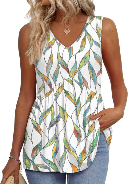 Maya™ - Blomstret peplum-tank