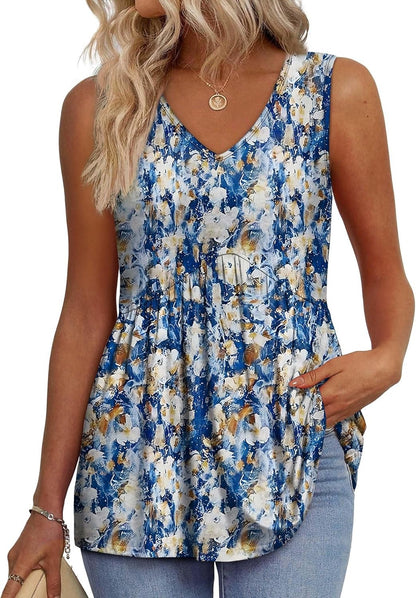 Maya™ - Blomstret peplum-tank