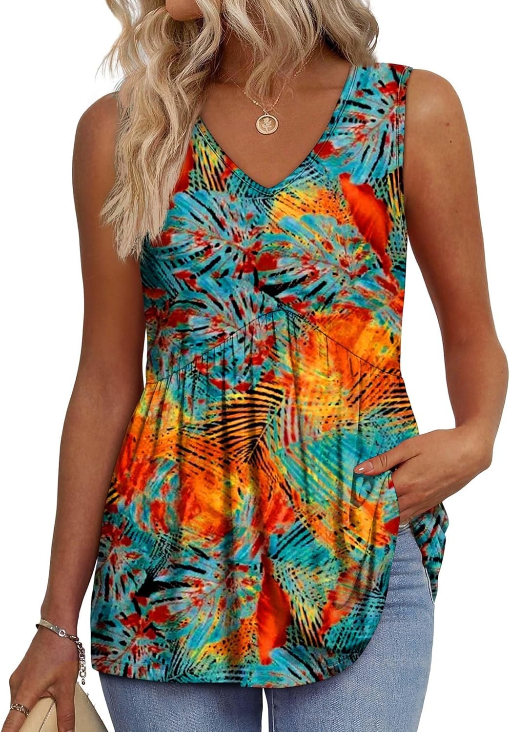 Maya™ - Blomstret peplum-tank