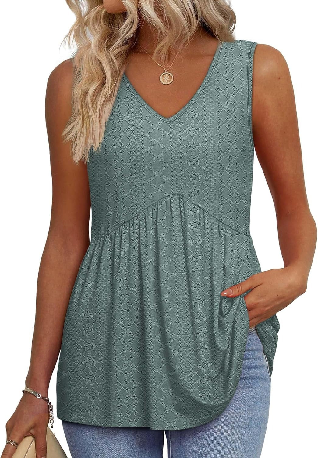 Maya™ - Blomstret peplum-tank