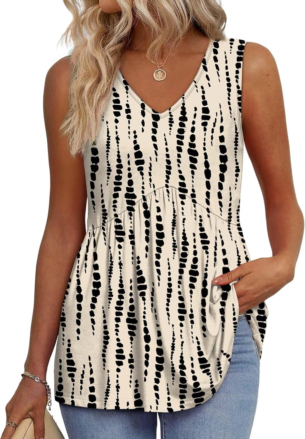 Maya™ - Blomstret peplum-tank